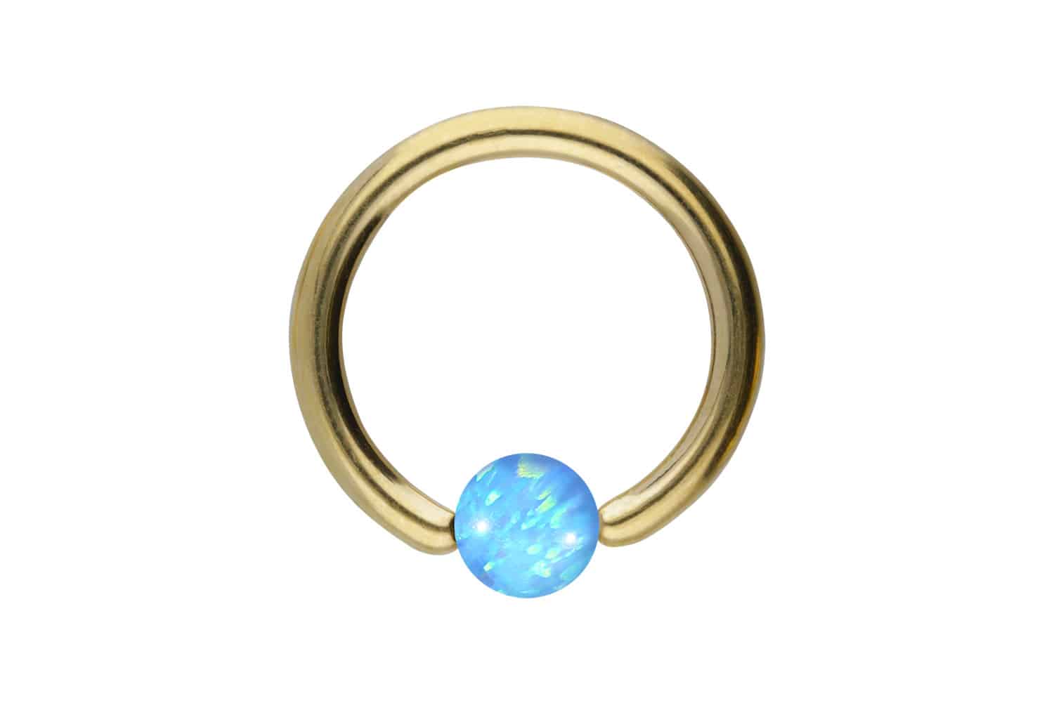Titan Klemmkugelring Piercing SYNTHETISCHER OPAL